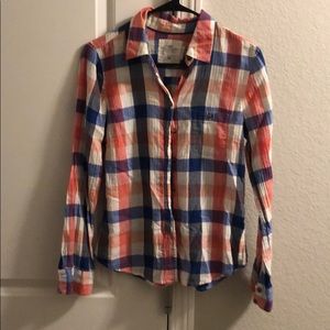 H&M blue/red plaid women’s long sleeve